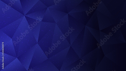 Polygon abstract shapes dots blue dark gradient vector background