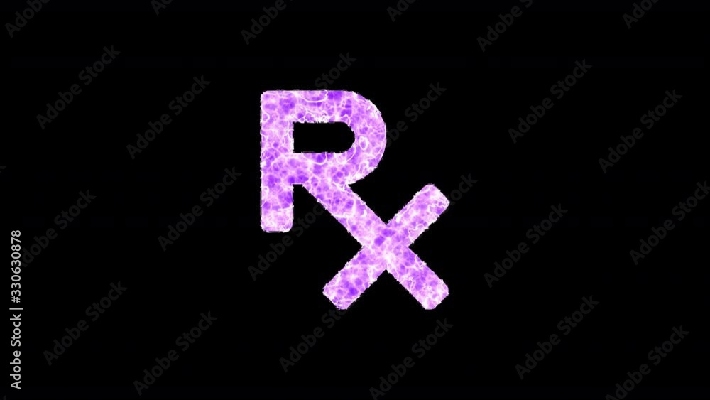 Symbol prescription shimmers in three colors: Purple, Green, Pink. In - Out loop. Alpha channel Premultiplied - Matted with color black Symbol prescription shimmers in three colors: Purple, Green, Pink. In - Out loop. Alpha channel Premultiplied - Matted with color black