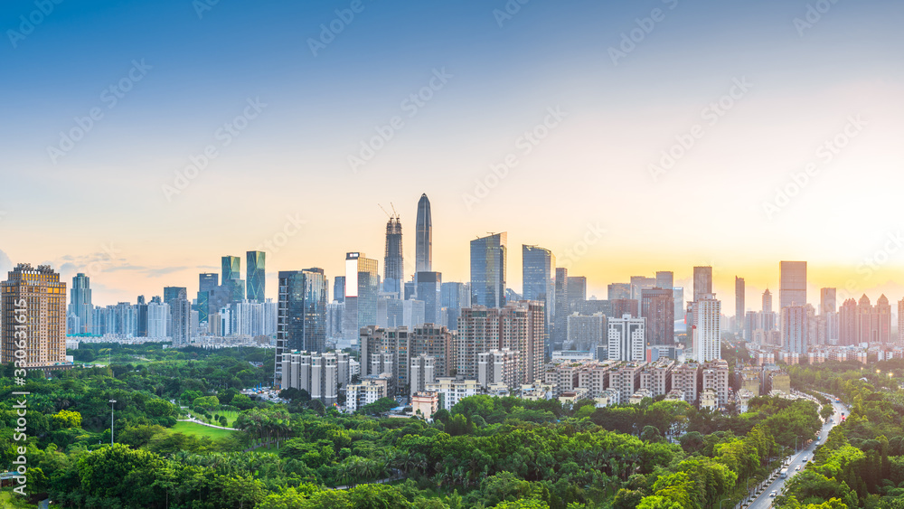 Fototapeta premium Urban scenery of financial and business district, Futian District, Shenzhen