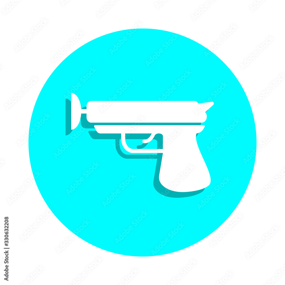 Toy gun with velcro badge icon. Simple glyph, flat vector of toys icons for ui and ux, website or mobile application Toy gun with velcro badge icon. Simple glyph, flat vector of toys icons for ui and ux, website or mobile application