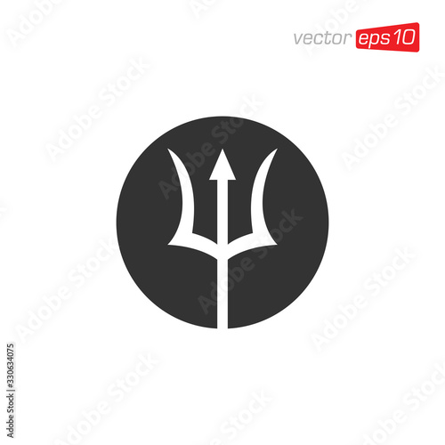 Trident Icon Logo Design Vector