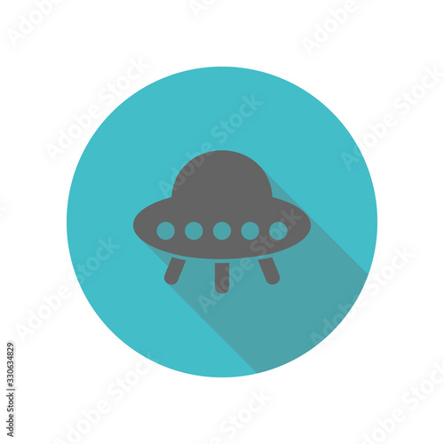 Flying, ufo, plate long shadow icon. Simple glyph, flat vector of transport icons for ui and ux, website or mobile application
