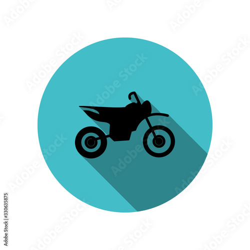 Motorcycle long shadow icon. Simple glyph, flat vector of transport icons for ui and ux, website or mobile application photo