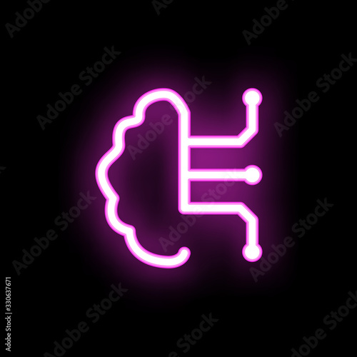 Smart brain neon icon. Simple thin line, outline vector of mix icons for ui and ux, website or mobile application