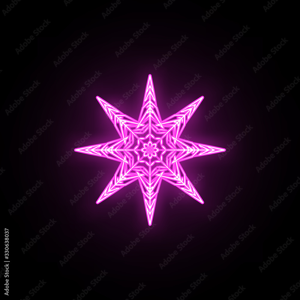 Snowflake neon icon. Simple thin line, outline vector of snowflake icons for ui and ux, website or mobile application Snowflake neon icon. Simple thin line, outline vector of snowflake icons for ui and ux, website or mobile application