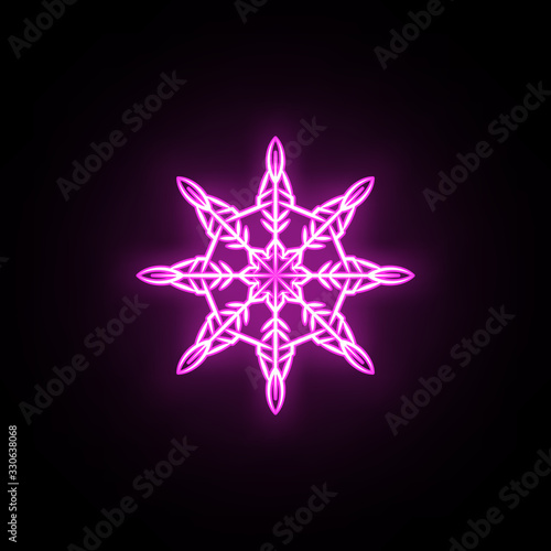 Snowflake neon icon. Simple thin line, outline vector of snowflake icons for ui and ux, website or mobile application