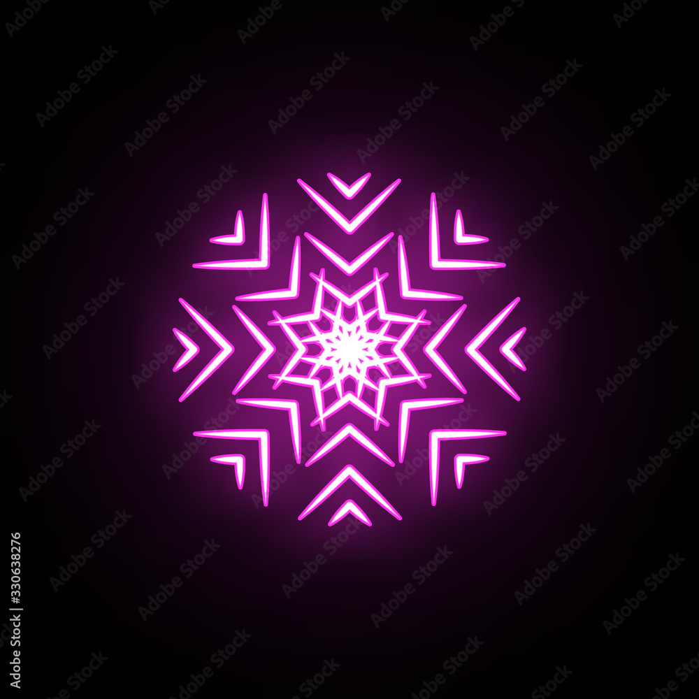 Snowflake neon icon. Simple thin line, outline vector of snowflake icons for ui and ux, website or mobile application Snowflake neon icon. Simple thin line, outline vector of snowflake icons for ui and ux, website or mobile application