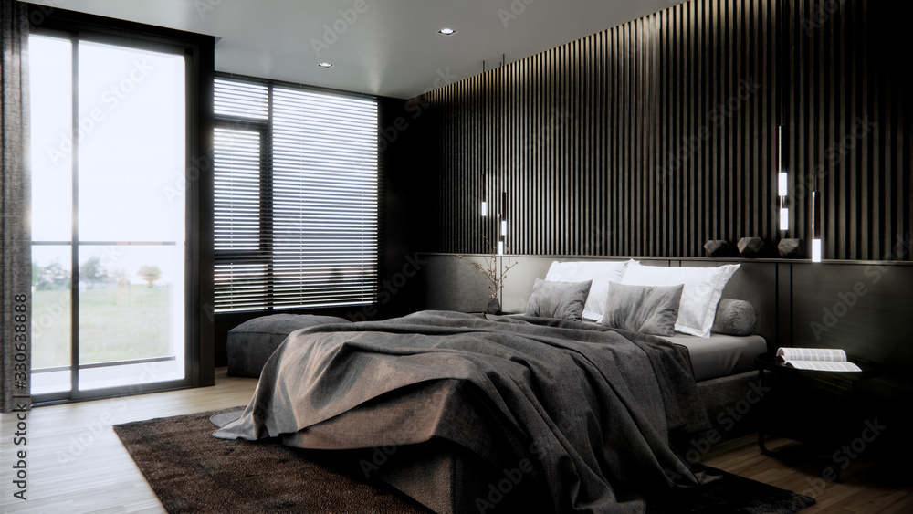Black modern bedroom deals