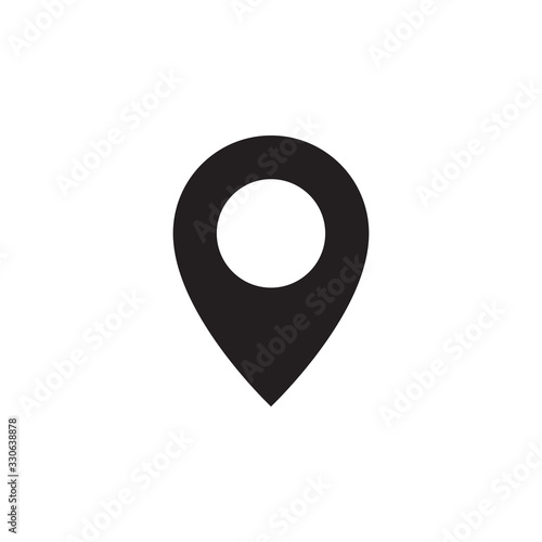 Simple map pin. Concept of global coordinate, dot, needle tip, ui. Flat style trend modern brand graphic design on white background