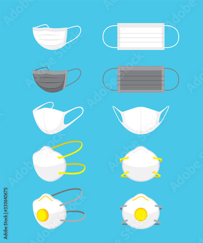 Face Mask Set For Prevent Coronavirus, Covid-19 Virus, Smoke, Dust And Air Pollution