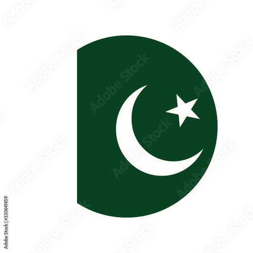 Pakistan flag in glossy round button of icon. flag logo of Pakistan emblem isolated on white background, Pakistan national concept sign, Vector illustration.