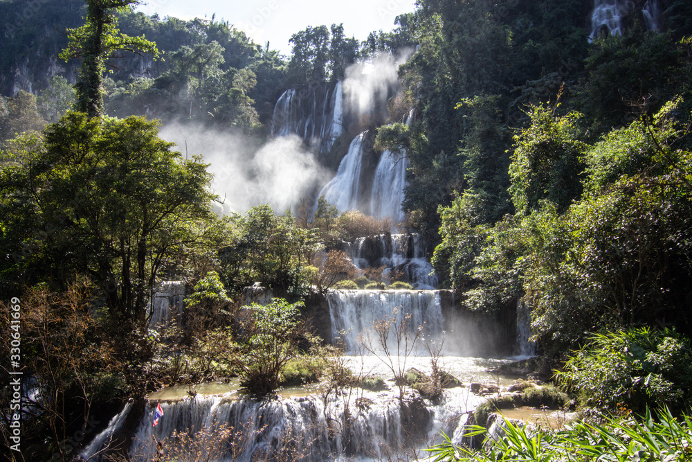 Water Fall, Amazing Travel and popular viewpoint at Thi Lo Su, Thailand