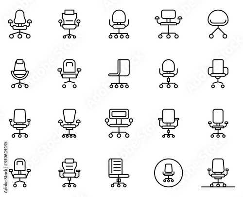 Office chair line icon