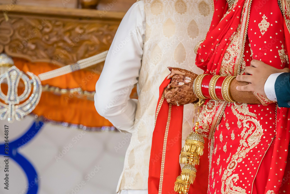 Indian Punjabi Sikh wedding ceremony and ritual items