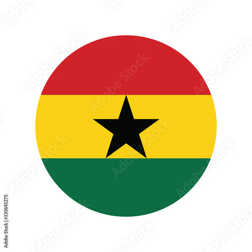 Free Download Ghana flag in glossy round button of icon. flag logo of Ghana emblem isolated on white background, Ghana national concept sign, Vector illustration. - GFXLoad
