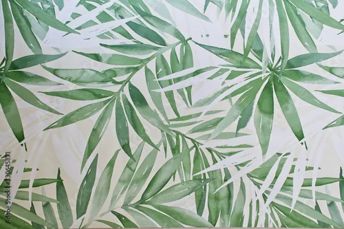 Fototapeta samoprzylepna Modern wallpaper with palm fronds.