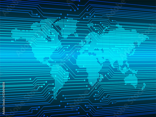 Blue cyber circuit future technology concept background