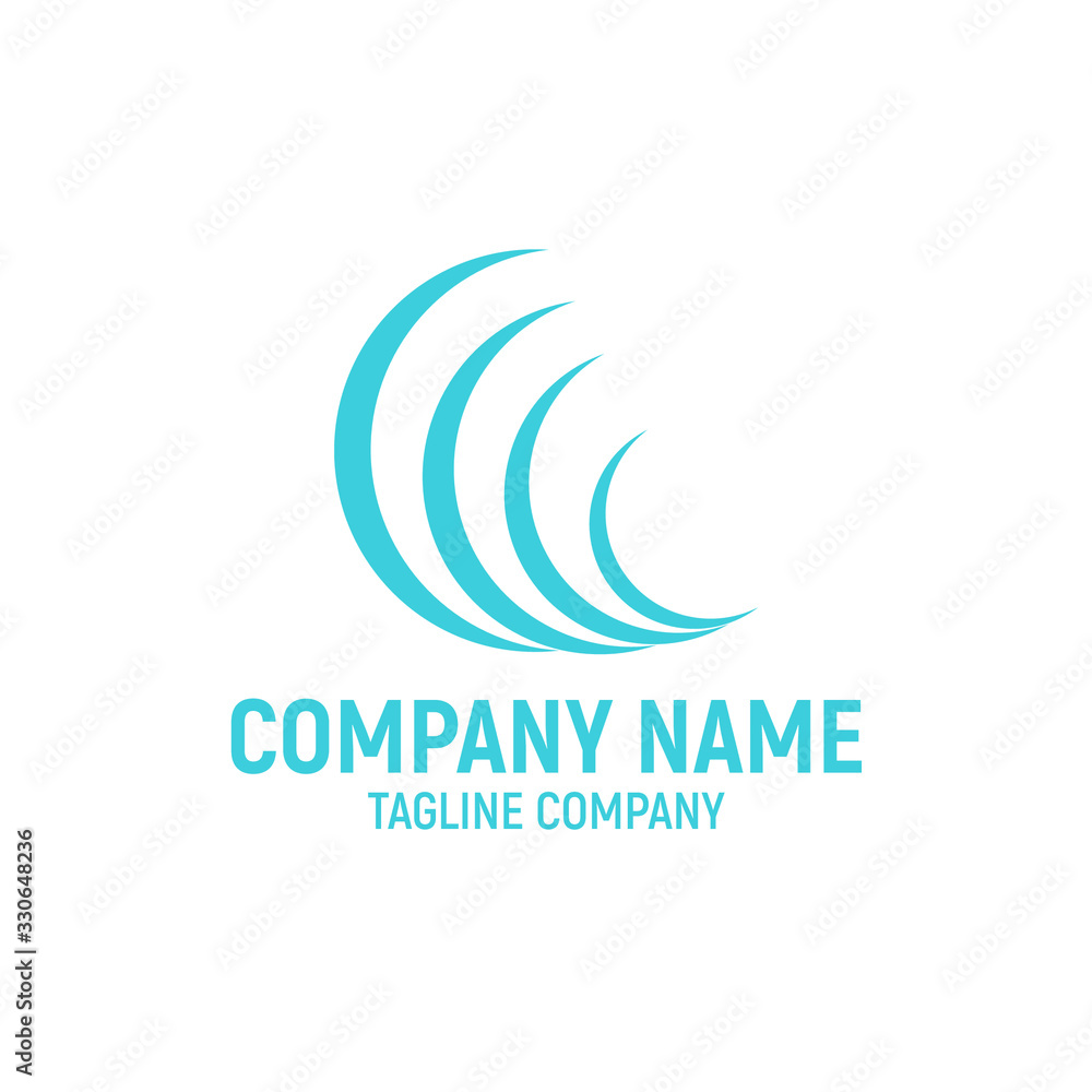 Wind or Ocean Wave logo design template. Wind or Ocean Wave logo design template.