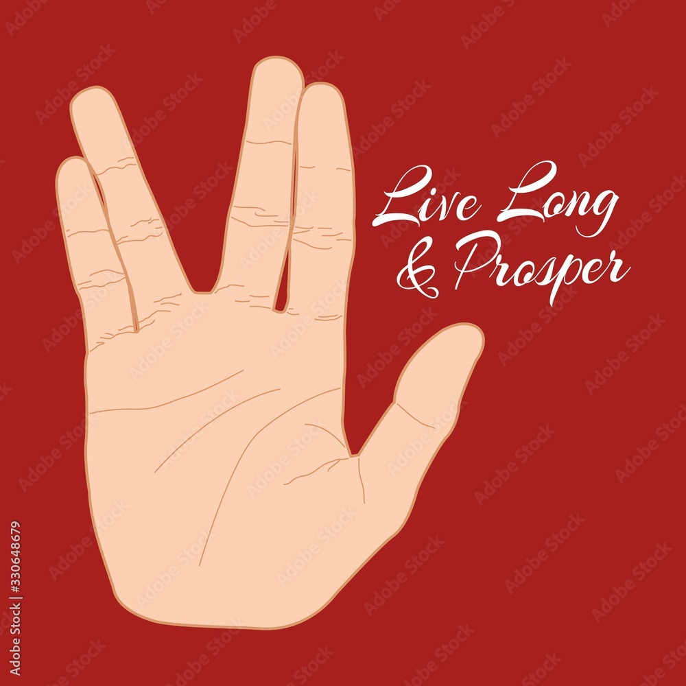 Hand Gesture Live Long And Prosper Vector Illustration Stock Vector