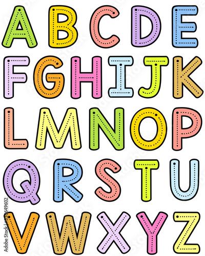 Teacher Font Trace Letter Formation - Uppercase Color