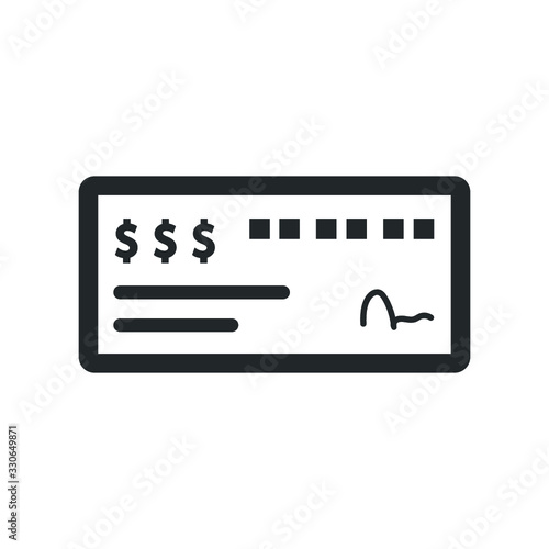 Bank check icon