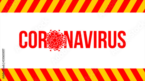 coronavirus sign in red yellow stripe sign vector illustration