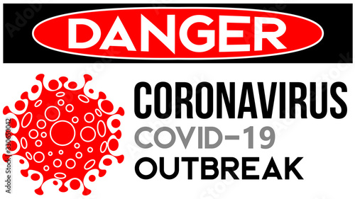 Blank danger sign in red, black and white colors . Danger coronaVirus covid-19 Outbreak  sign vector illustration