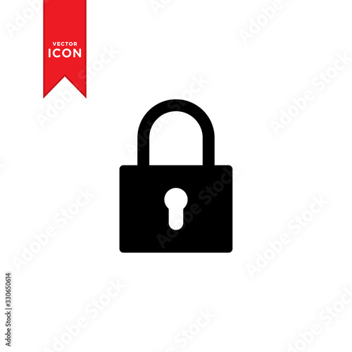 Padlock icon vector. Lock symbol icon illustration. Trendy flat design style on white background.