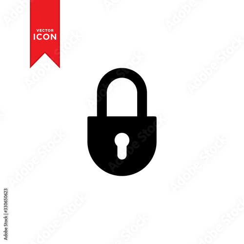 Padlock icon vector. Lock symbol icon illustration. Trendy flat design style on white background.