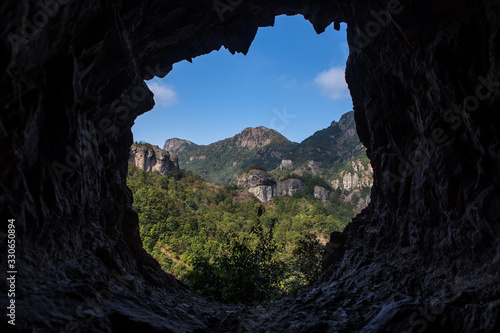 grotesque mountain under the blue sky