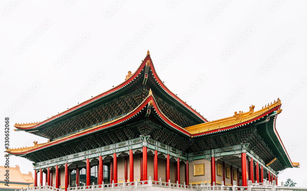 National Theater Hall of Taiwan by the main gate on the right at National Taiwan Democracy Square of Chiang Kai-Shek Memorial Hall, travel destination in Taipei, Taiwan. National Theater Hall of Taiwan by the main gate on the right at National Taiwan Democracy Square of Chiang Kai-Shek Memorial Hall, travel destination in Taipei, Taiwan.