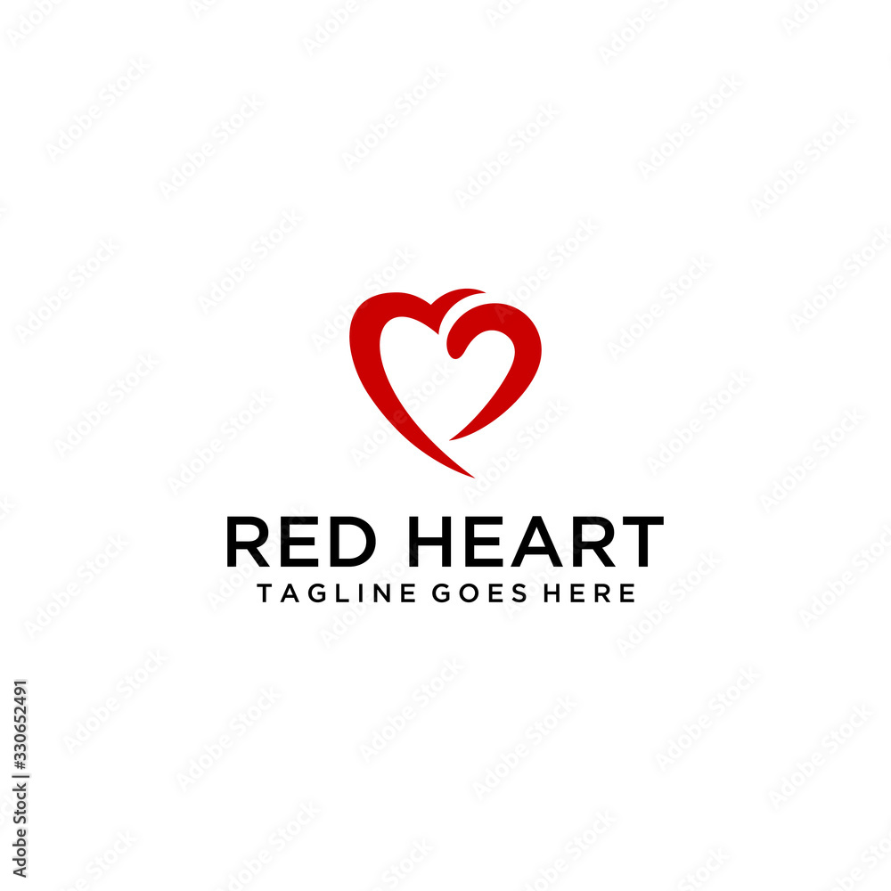 Creative modern heart Love vector logo Decorative design 