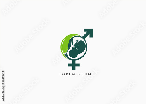 uterine nutrition scan x-ray baby leaf sexual consultation logo art icon vector illuatration