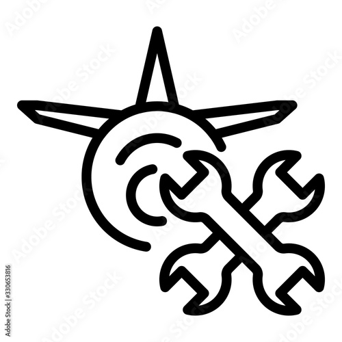 Aviation repair service icon. Outline aviation repair service vector icon for web design isolated on white background