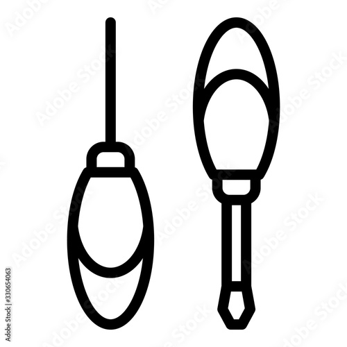 Shoe repair screwdriver icon. Outline shoe repair screwdriver vector icon for web design isolated on white background