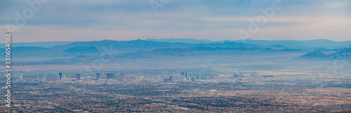Aerial view of the famous strip skyline from Turtlehead peak trail