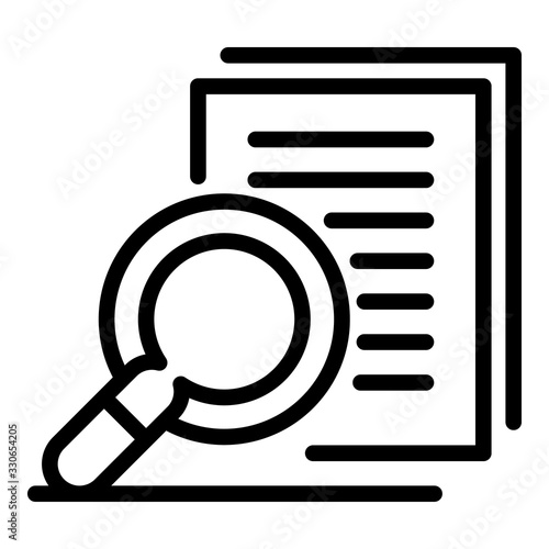 Audit magnifier icon. Outline audit magnifier vector icon for web design isolated on white background