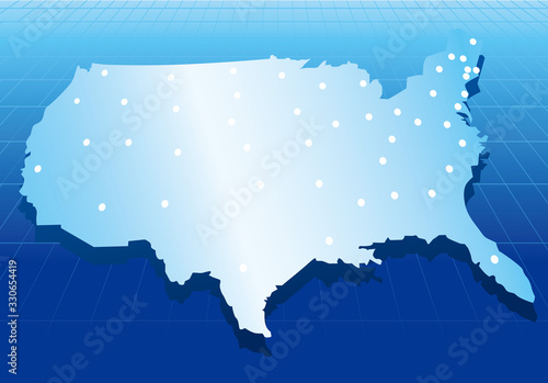 USA map network background Vector
