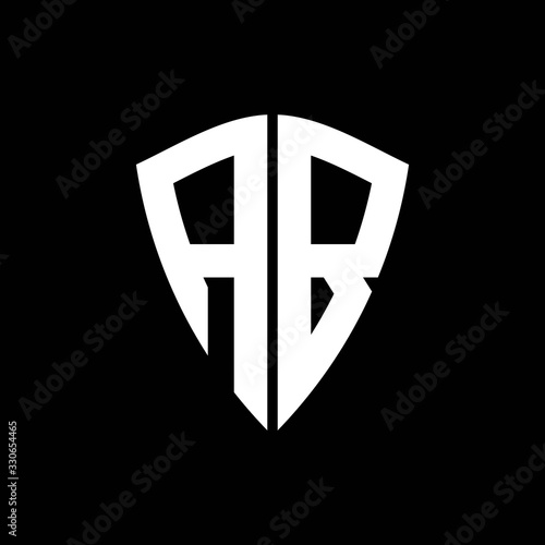 AB logo monogram with shield shape design template photo