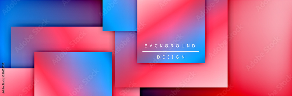 Square shapes composition geometric abstract background. 3D shadow effects and fluid gradients. Modern overlapping forms Square shapes composition geometric abstract background. 3D shadow effects and fluid gradients. Modern overlapping forms