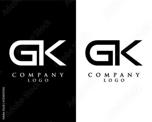 Initial Letter GK, KG Logo Template Design vector