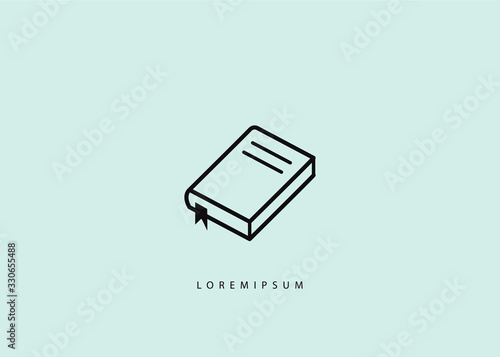 Vector design template for book shapes Logo book lines with markers