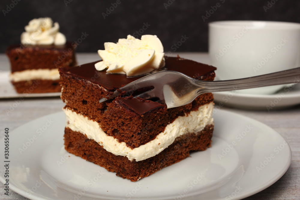 Cream Pie. Chocolate Sponge Cake filled with whipped cream. Cream Pie. Chocolate Sponge Cake filled with whipped cream.