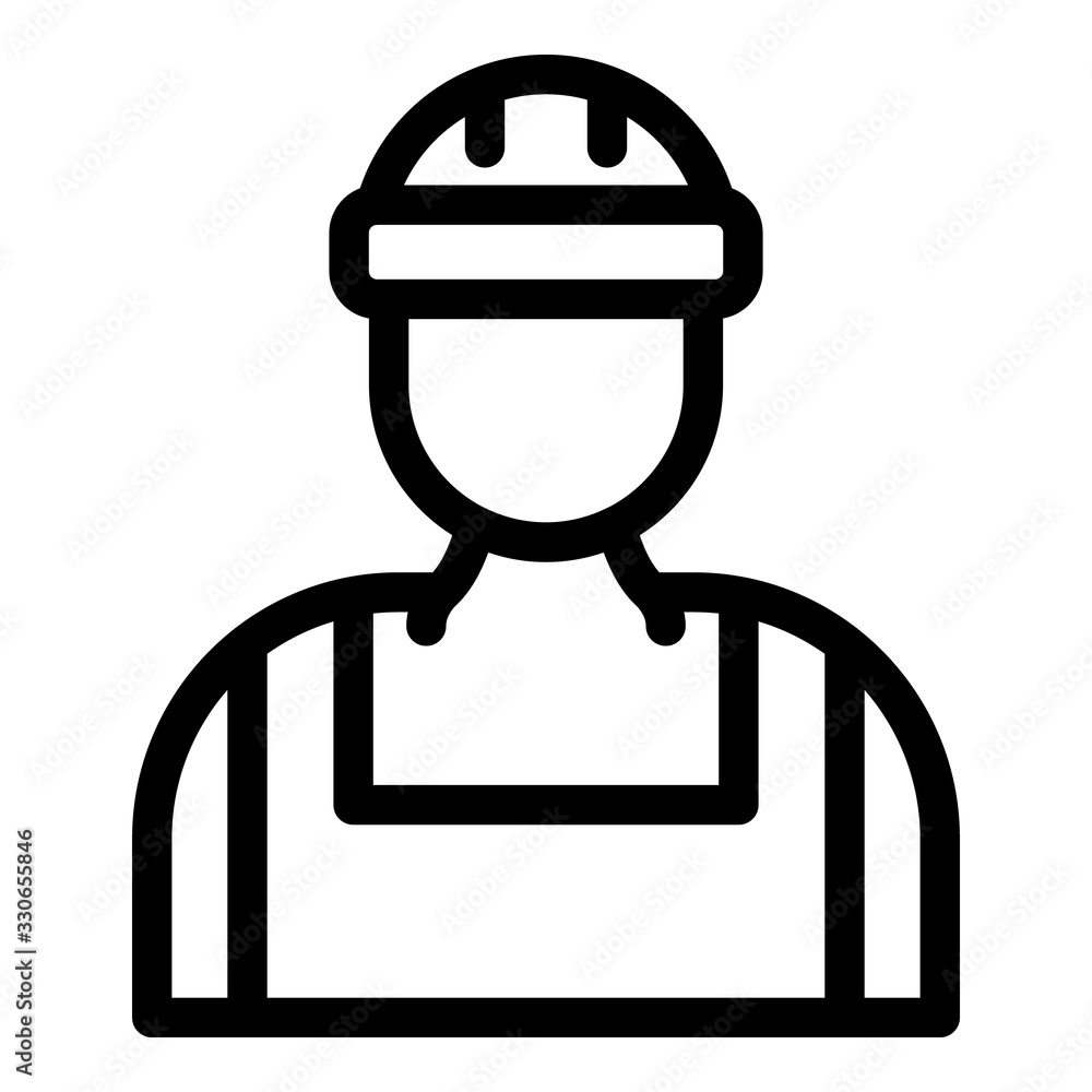 Builder avatar icon. Outline builder avatar vector icon for web design isolated on white background Builder avatar icon. Outline builder avatar vector icon for web design isolated on white background