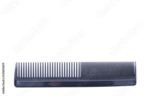 top view of professional barber tools and blank black space