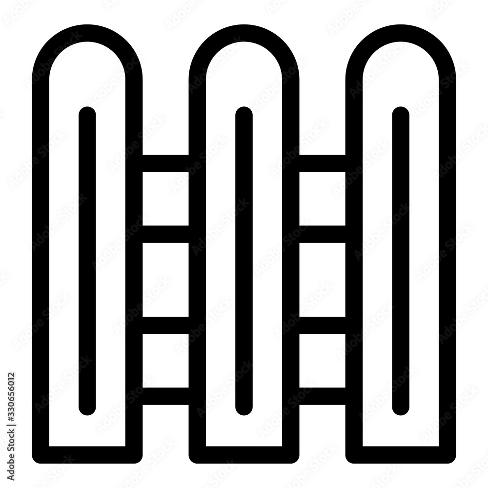 Wood fence icon. Outline wood fence vector icon for web design isolated on white background Wood fence icon. Outline wood fence vector icon for web design isolated on white background