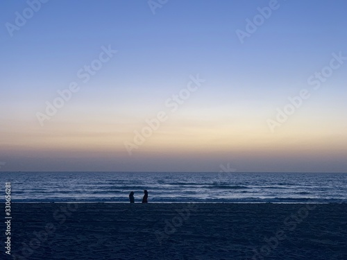 Background View Sea after Sunset Very Beautiful Beach Sun Set © media