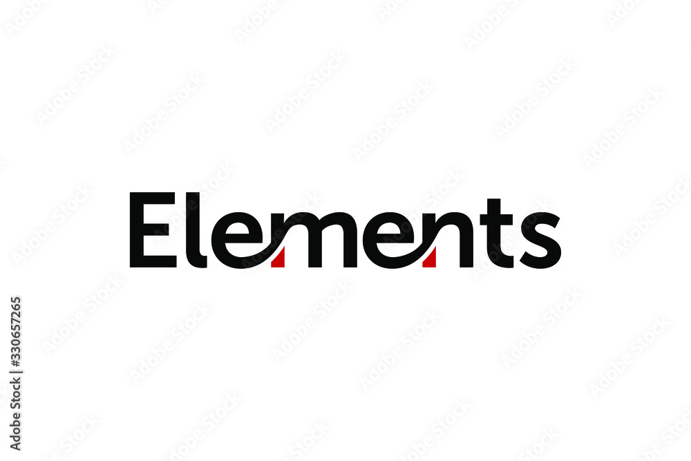 Typography of Elements with unique on 'e' letter ready to use