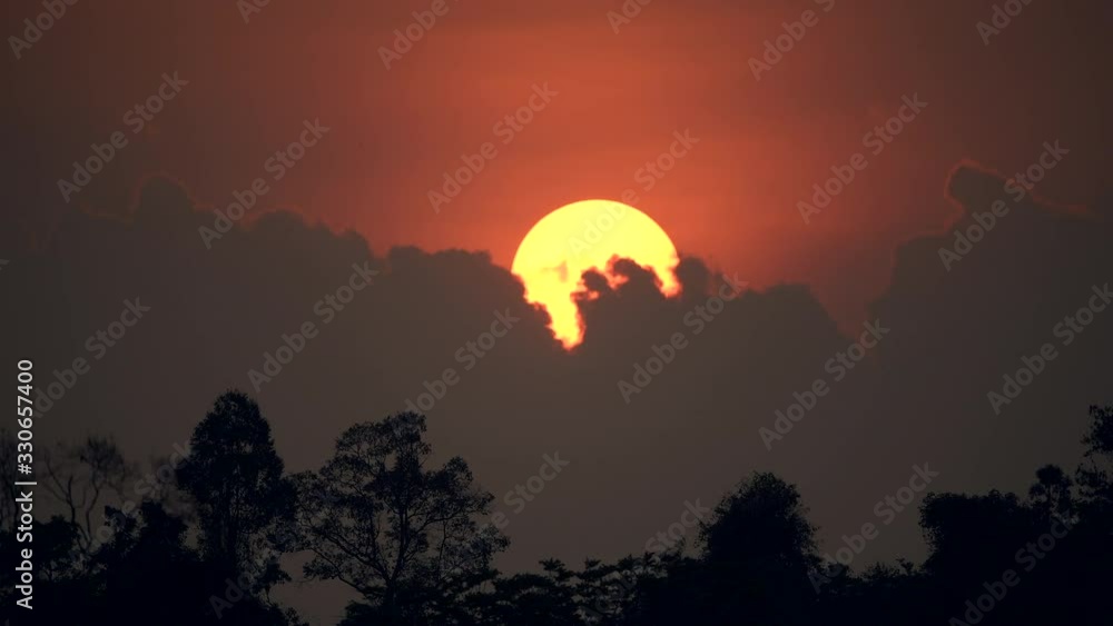 Video time lapse of sunset over the forest, Nature background Video time lapse of sunset over the forest, Nature background