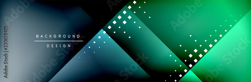 Abstract background - squares and lines composition created with lights and shadows. Technology or business digital template
